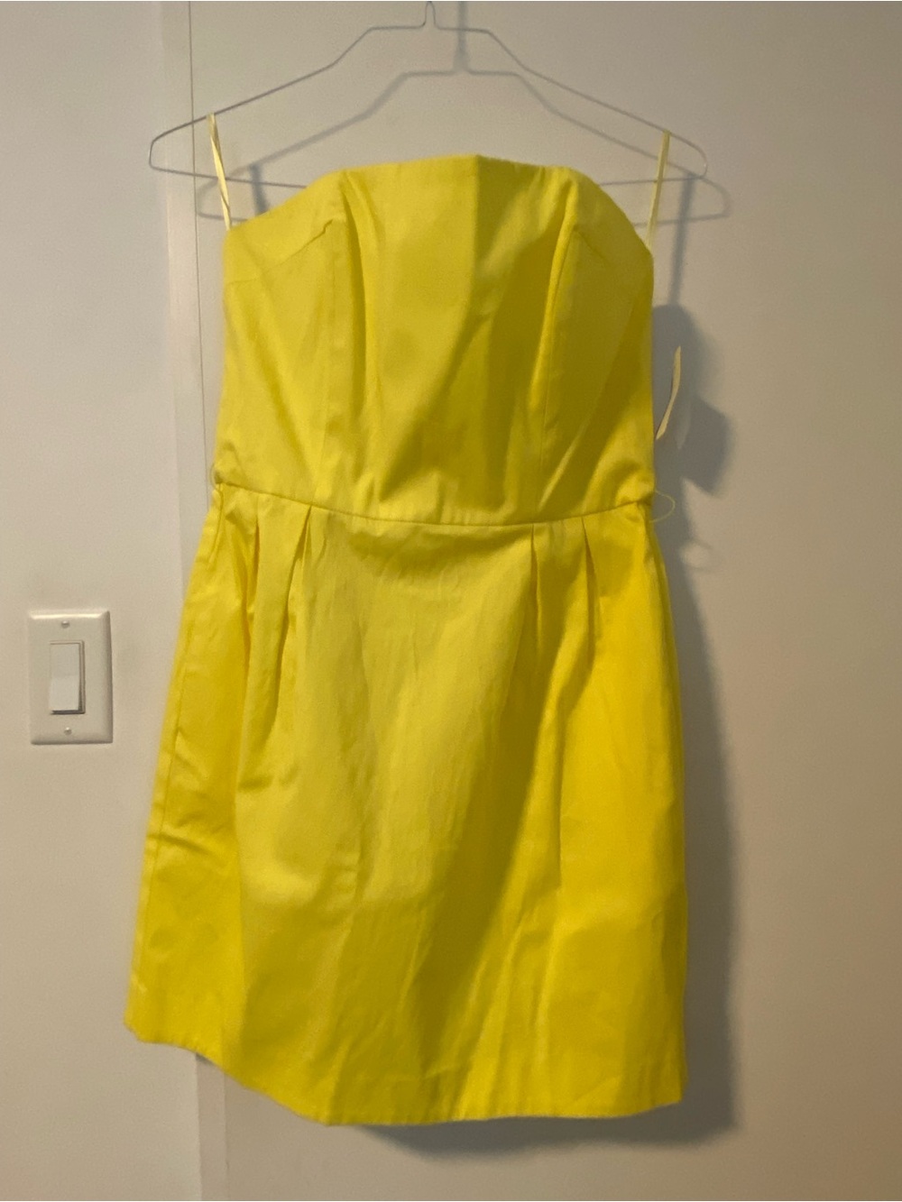 French Connection Strapless Bright Yellow Strapless Party Dress NWT